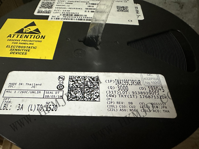 原裝出售TI INA199C3RSWR 26V，雙向電流感應(yīng)放大器 10-UQFN -40 至 125