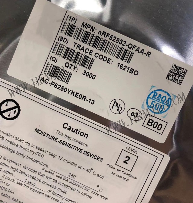 供應(yīng)低功耗藍(lán)牙 NRF52832-QFAA-R 多協(xié)議藍(lán)牙5，2.4GHz專有片上系統(tǒng)