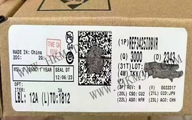 德州儀器 REF3425IDBVR：低溫漂 (6ppm/°C)、低功耗、高精度 CMOS 電壓基準
