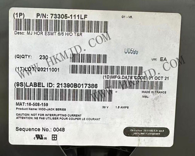 原裝正品！安費(fèi)諾連接器 73305-111LF 模塊化連接器 - 插孔