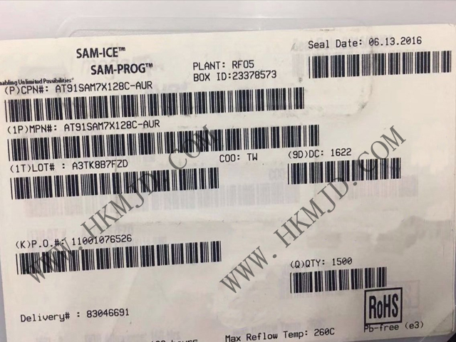 【Microchip】AT91SAM7X128C-AU：基于ARM7TDMI核心的嵌入式微控制器